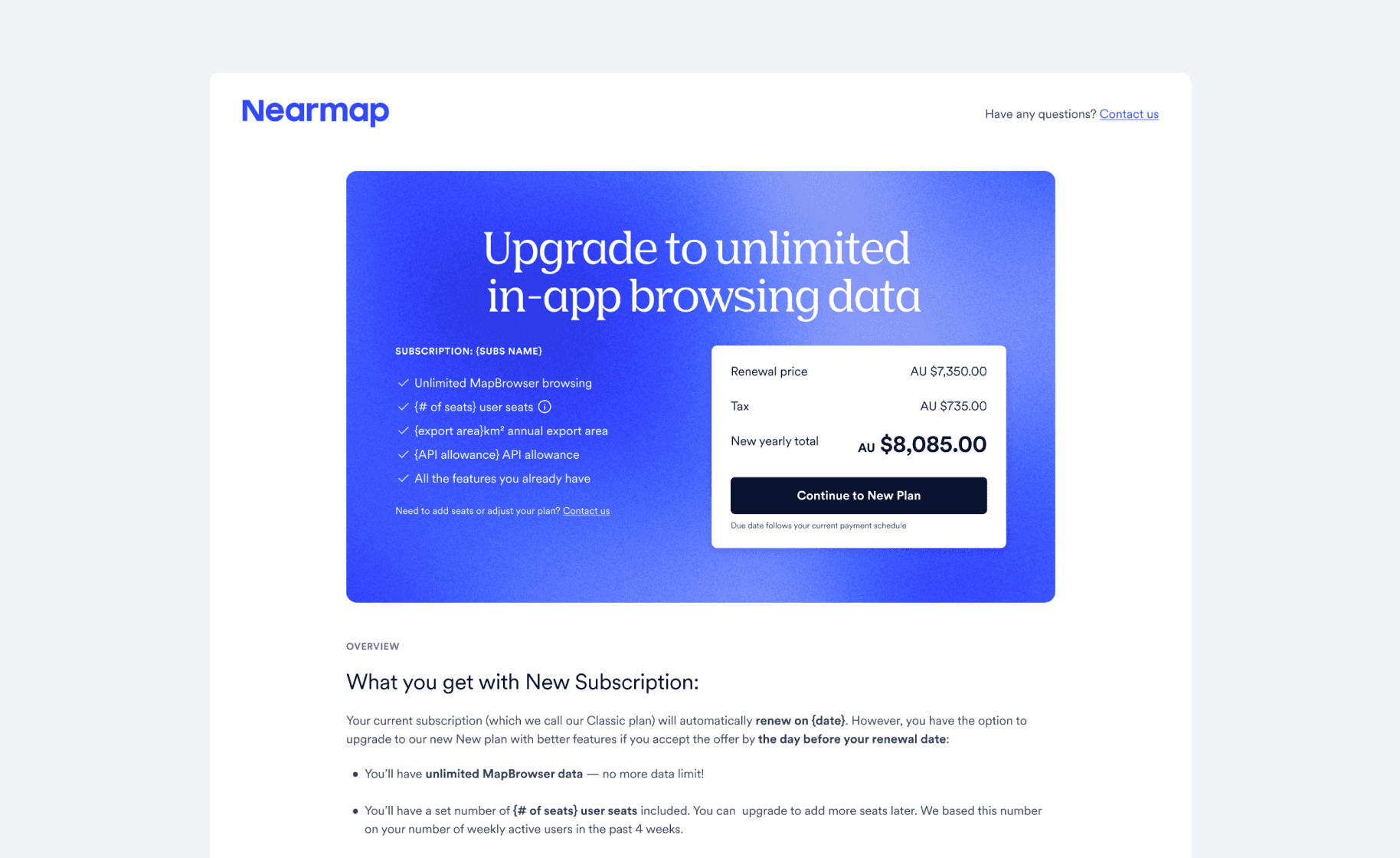 Migration UI surfacing the outcome of doing nothing before the renewal date